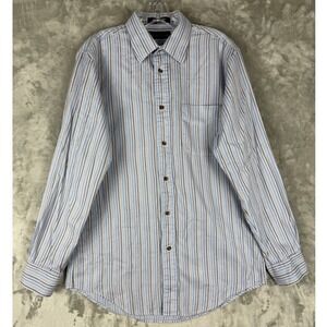 Kenneth Roberts Platinum Men Long Sleeve Button Up Shirt Striped  15 1/2 34 35